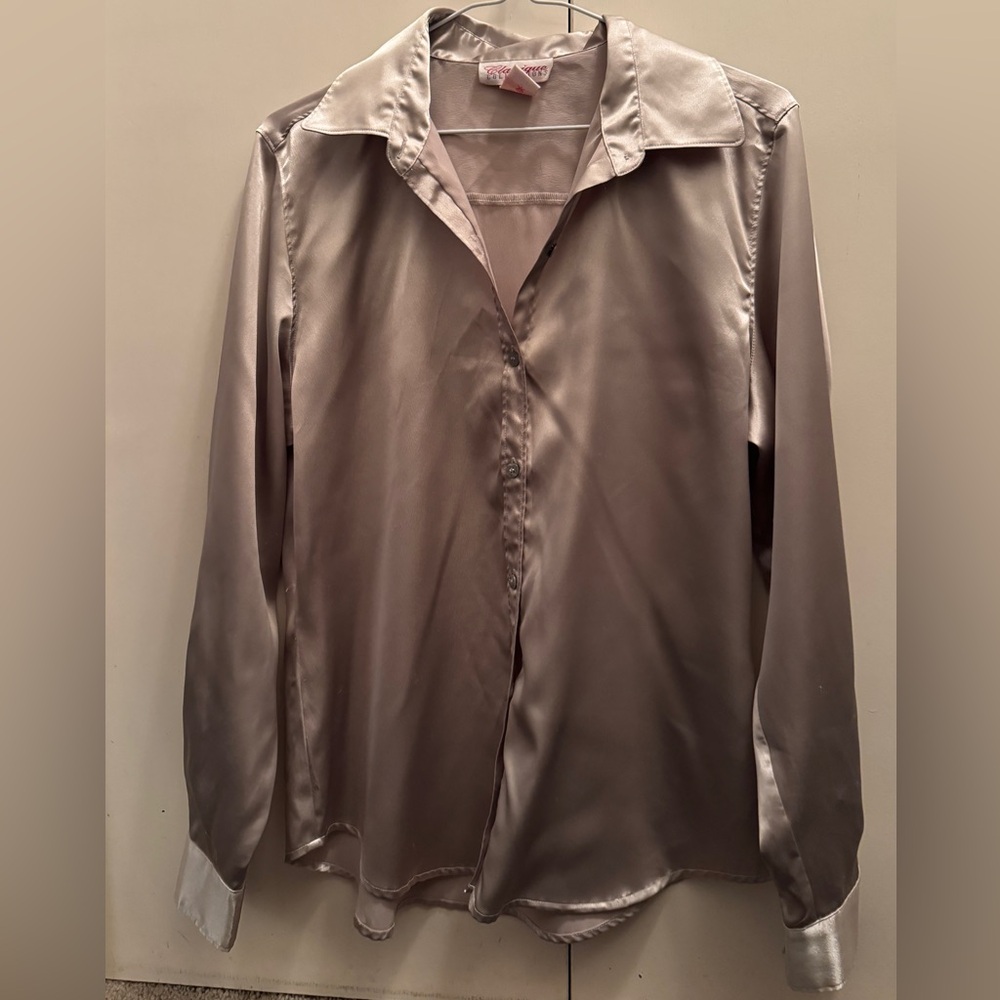Women’s Satin Button Down Long Sleeve